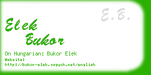 elek bukor business card